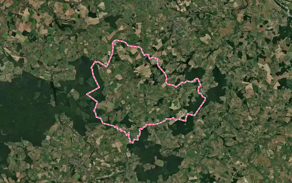 Vue satellite de Couleuvre avec ses contours administratifs
