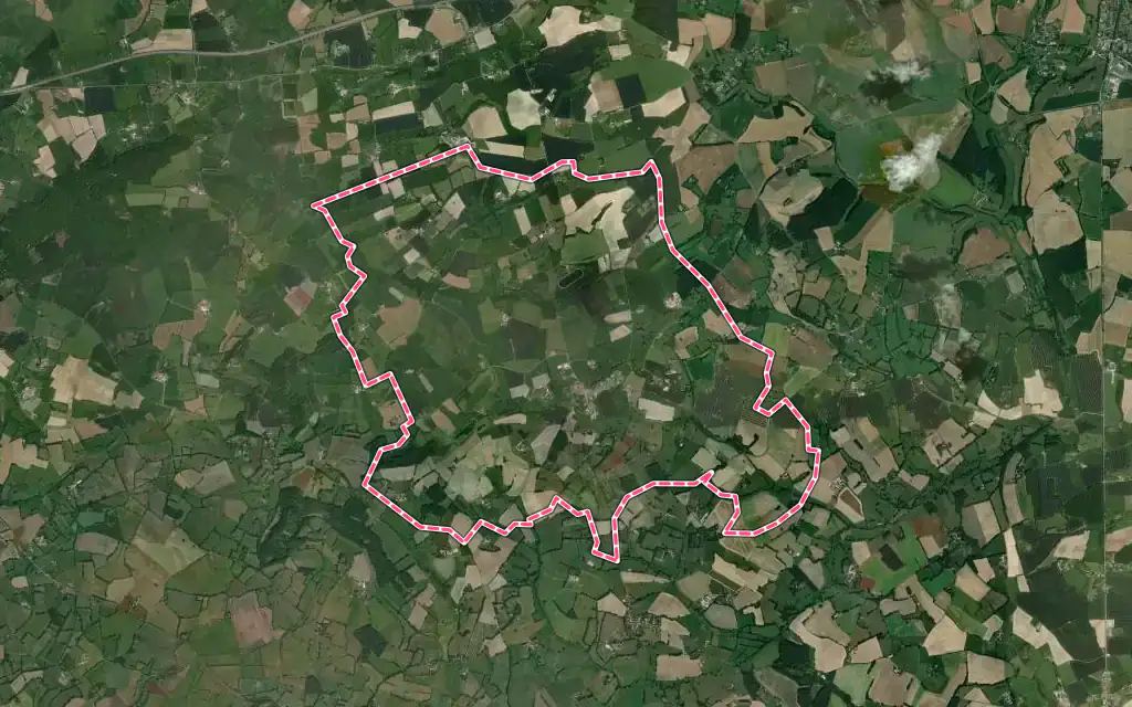 Vue satellite de Coulimer avec ses contours administratifs