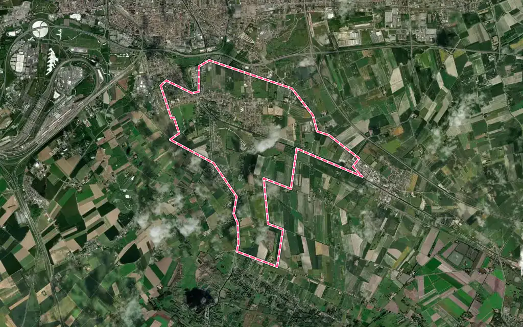 Vue satellite de Coulogne avec ses contours administratifs
