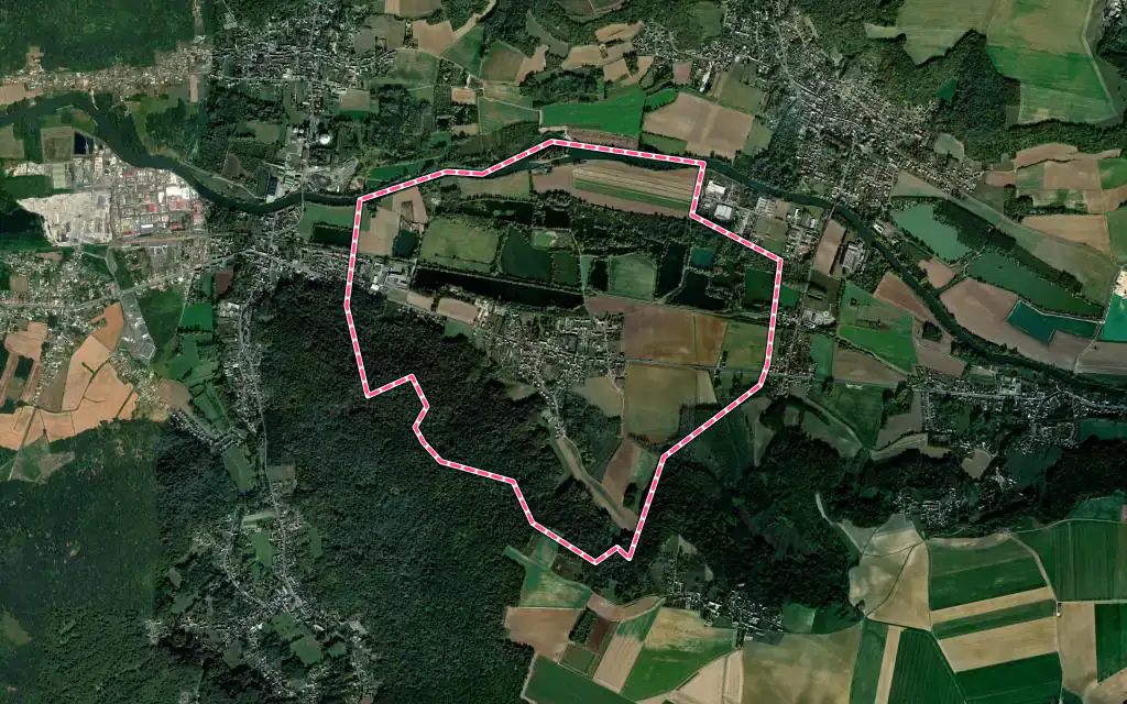Vue satellite de Couloisy avec ses contours administratifs