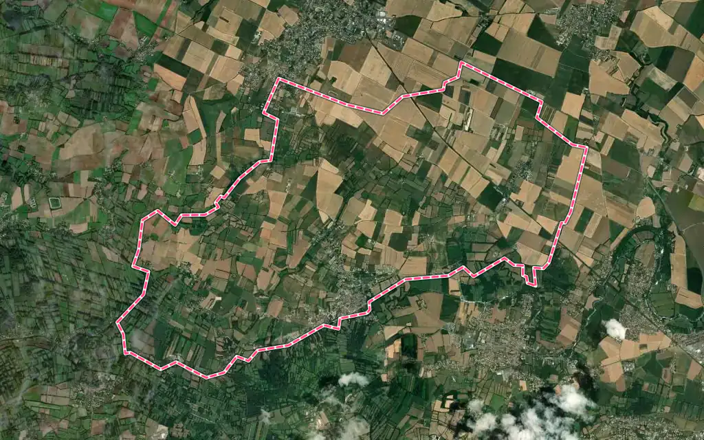 Vue satellite de Coulon avec ses contours administratifs