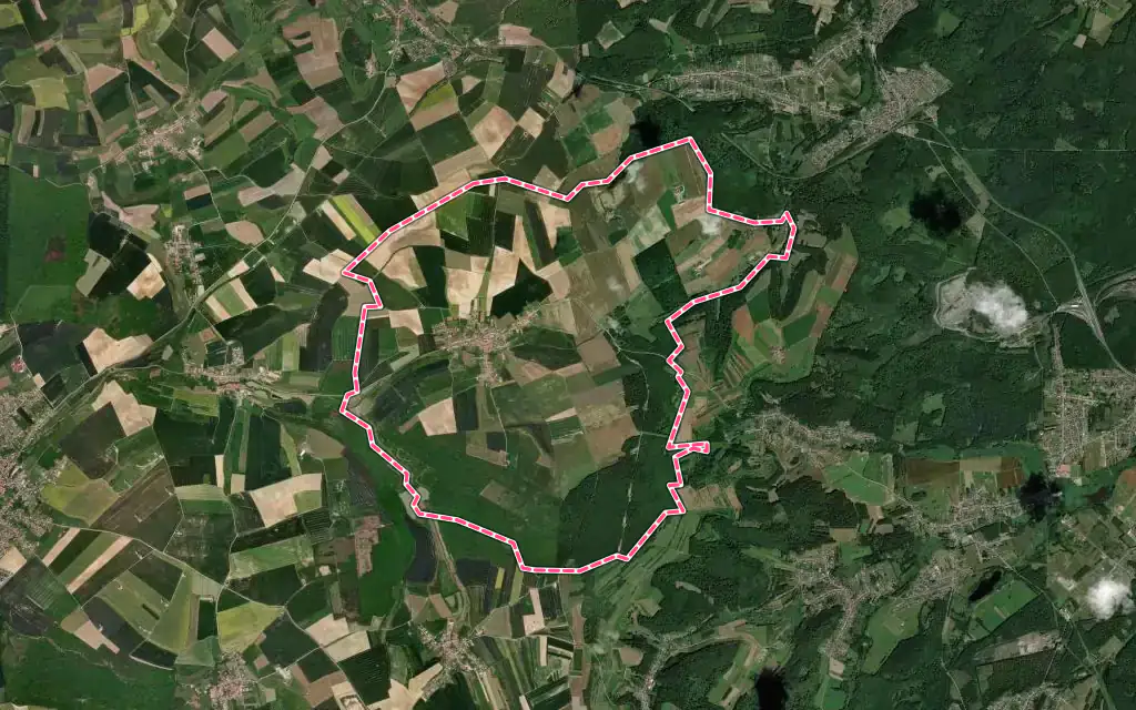Vue satellite de Coume avec ses contours administratifs