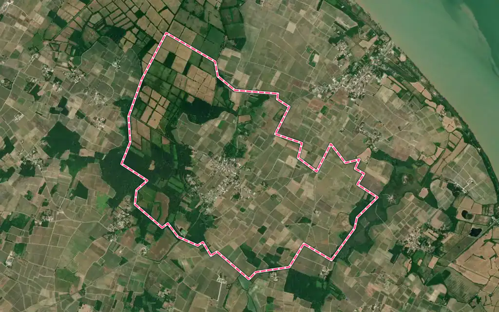 Vue satellite de Couquèques avec ses contours administratifs