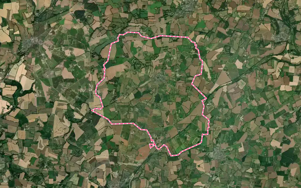 Vue satellite de Courbeveille avec ses contours administratifs