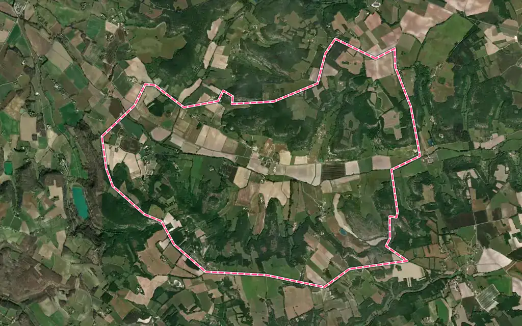Vue satellite de Courbiac avec ses contours administratifs