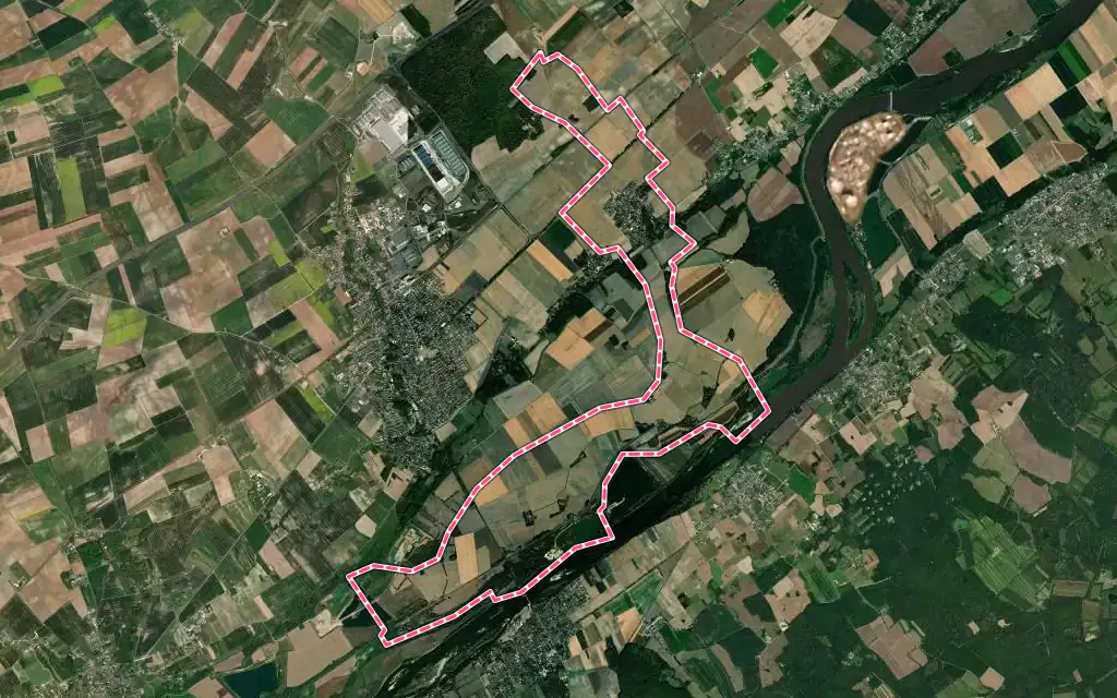 Vue satellite de Courbouzon avec ses contours administratifs