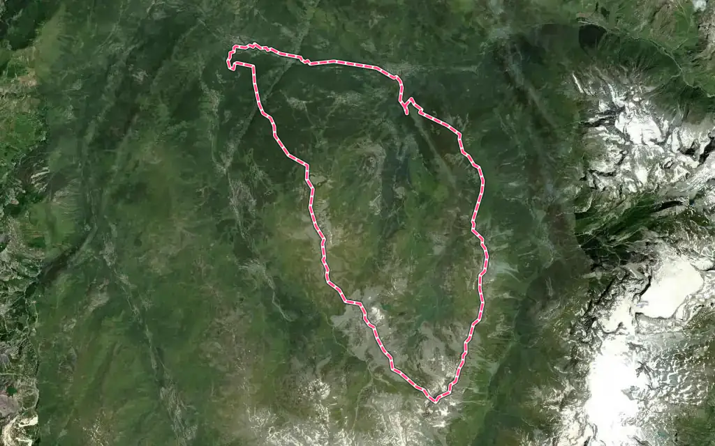 Vue satellite de Courchevel avec ses contours administratifs