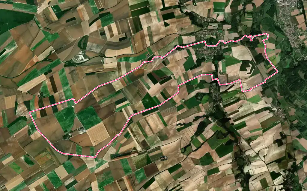 Vue satellite de Courdemanges avec ses contours administratifs