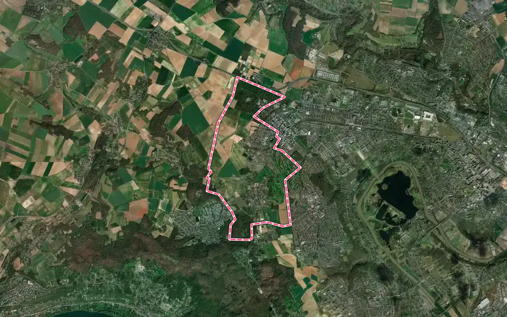 Vue satellite de Courdimanche avec ses contours administratifs