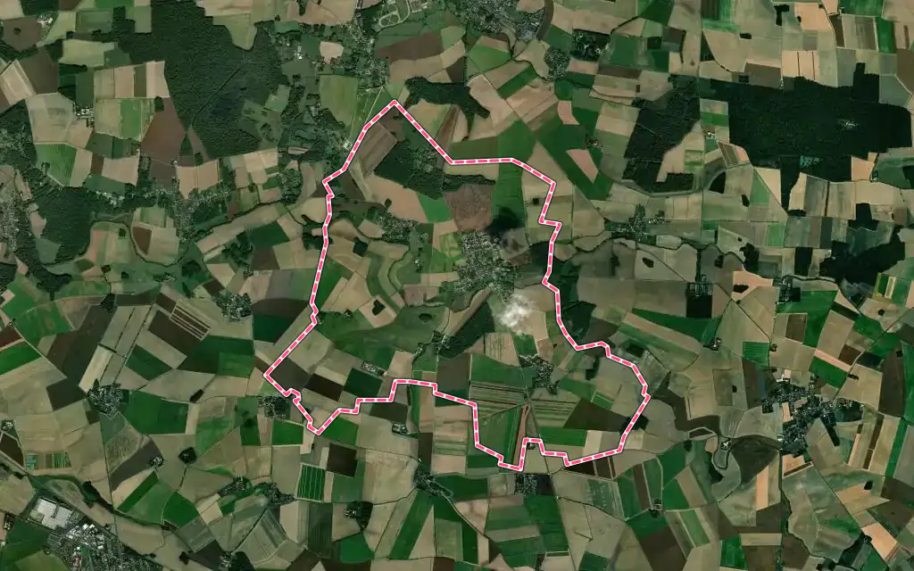 Vue satellite de Courpalay avec ses contours administratifs