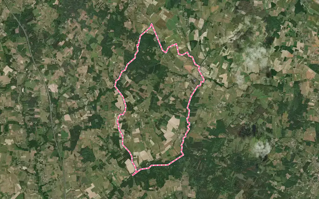 Vue satellite de Courpignac avec ses contours administratifs