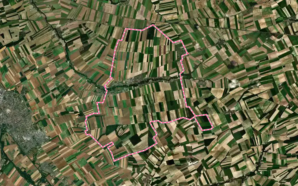 Vue satellite de Courtisols avec ses contours administratifs