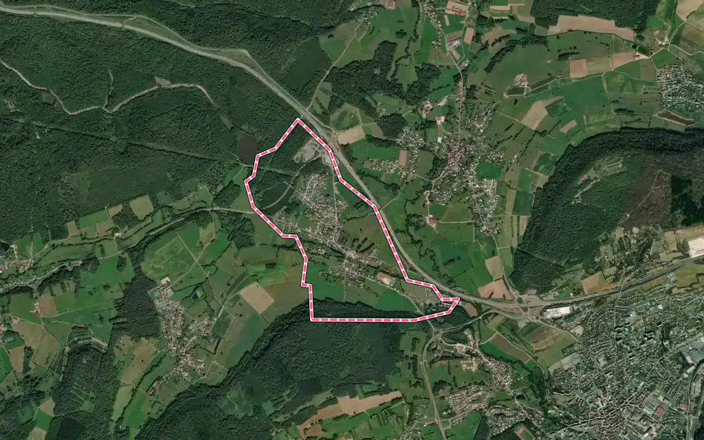 Vue satellite de Couthenans avec ses contours administratifs
