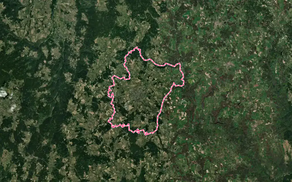 Vue satellite de Craponne-sur-Arzon avec ses contours administratifs
