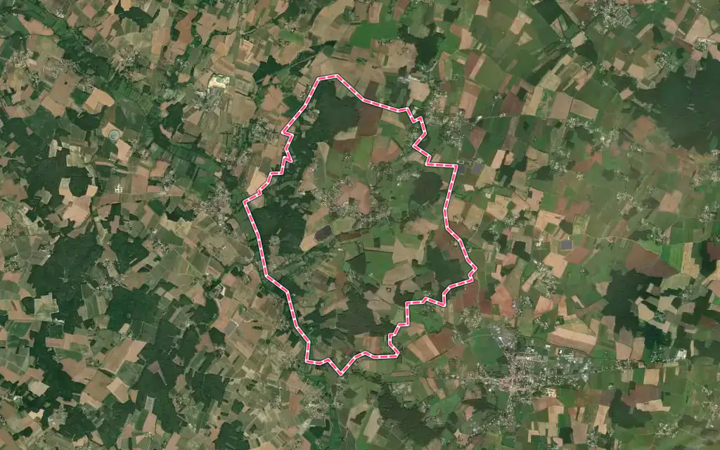 Vue satellite de Cravans avec ses contours administratifs