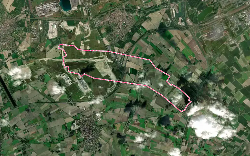 Vue satellite de Craywick avec ses contours administratifs