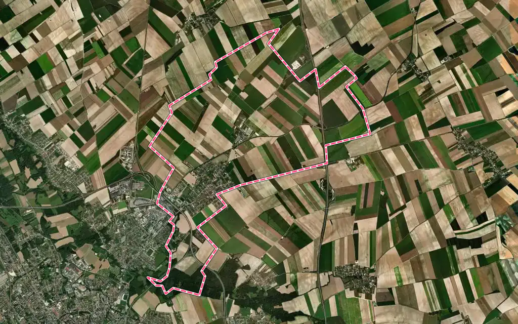 Vue satellite de Creney-près-Troyes avec ses contours administratifs