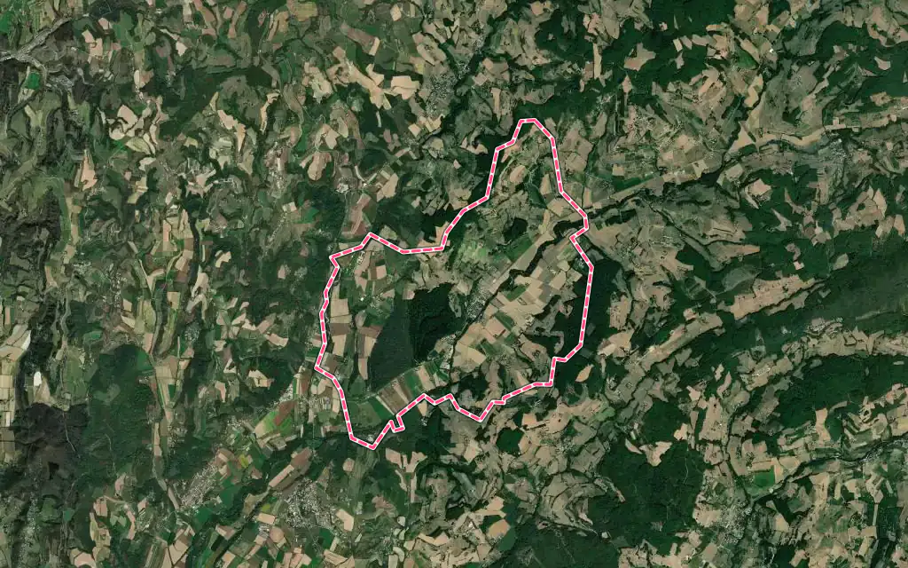 Vue satellite de Crépol avec ses contours administratifs