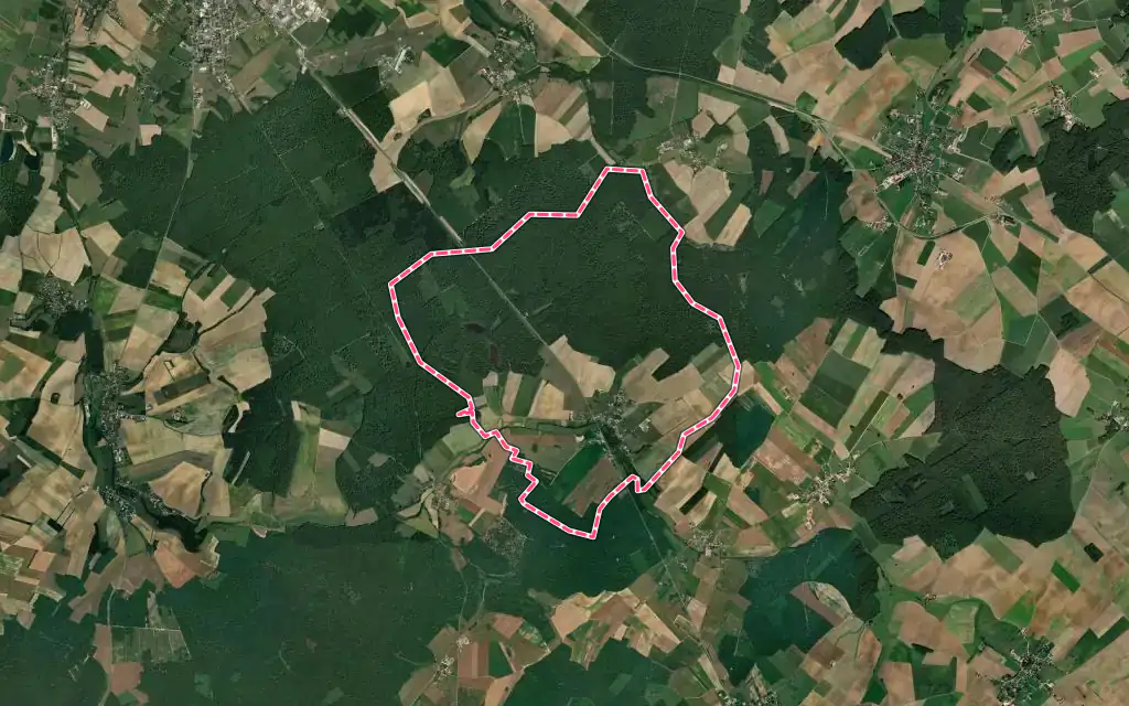 Vue satellite de Cresancey avec ses contours administratifs
