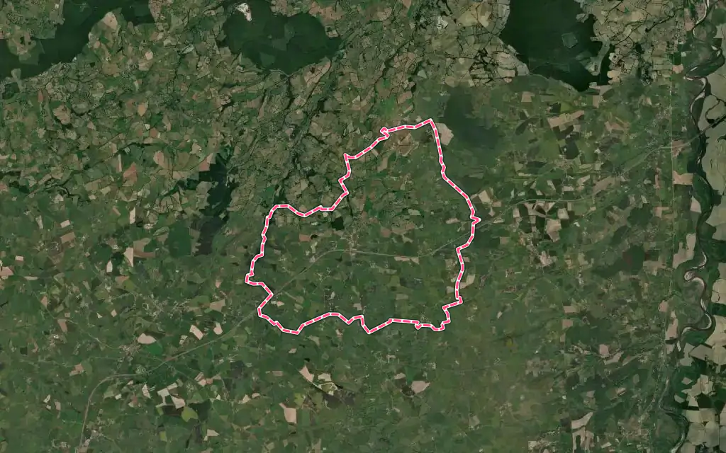 Vue satellite de Cressanges avec ses contours administratifs