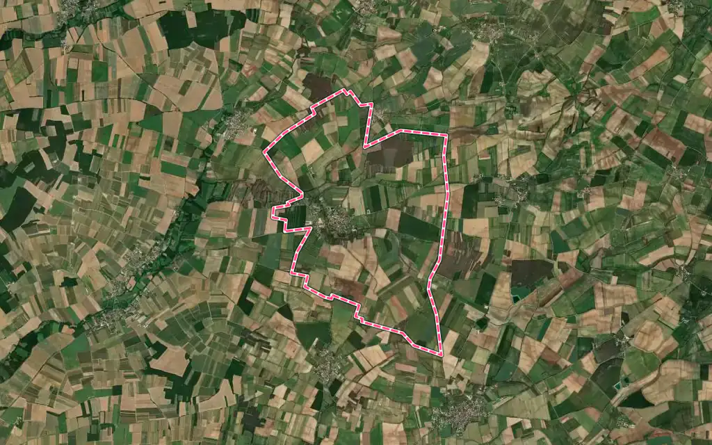 Vue satellite de Cressé avec ses contours administratifs
