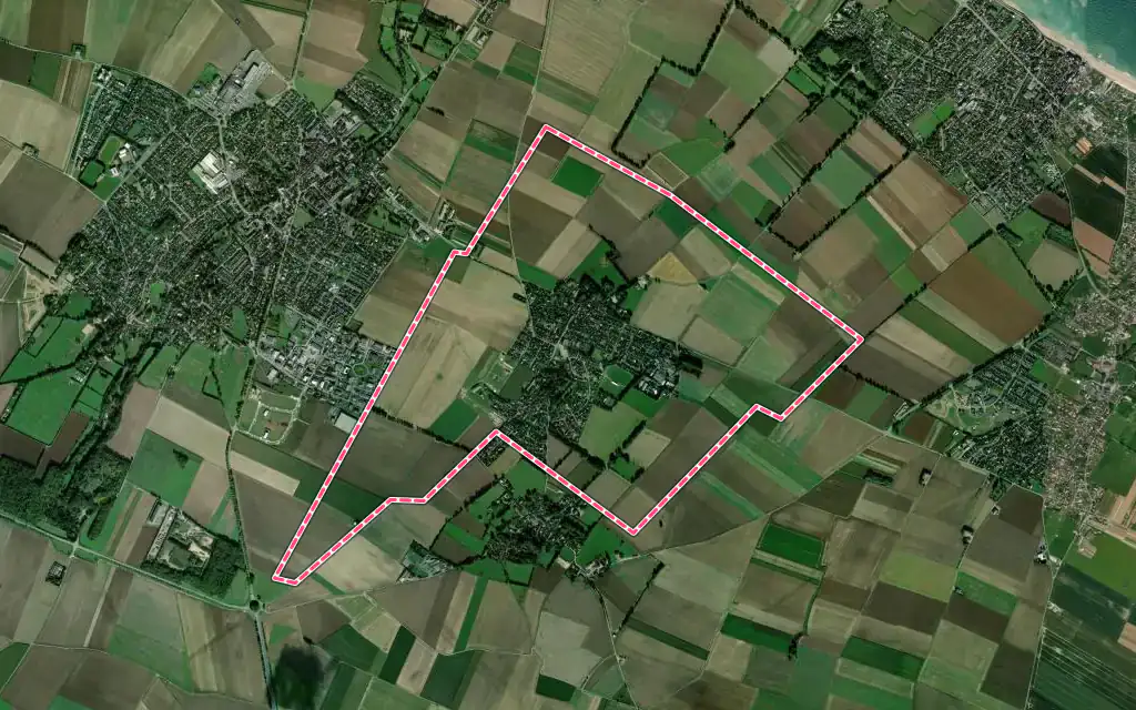 Vue satellite de Cresserons avec ses contours administratifs