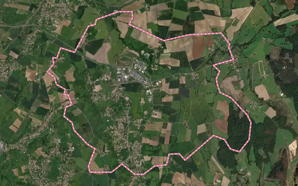 Vue satellite de Creuzier-le-Neuf avec ses contours administratifs