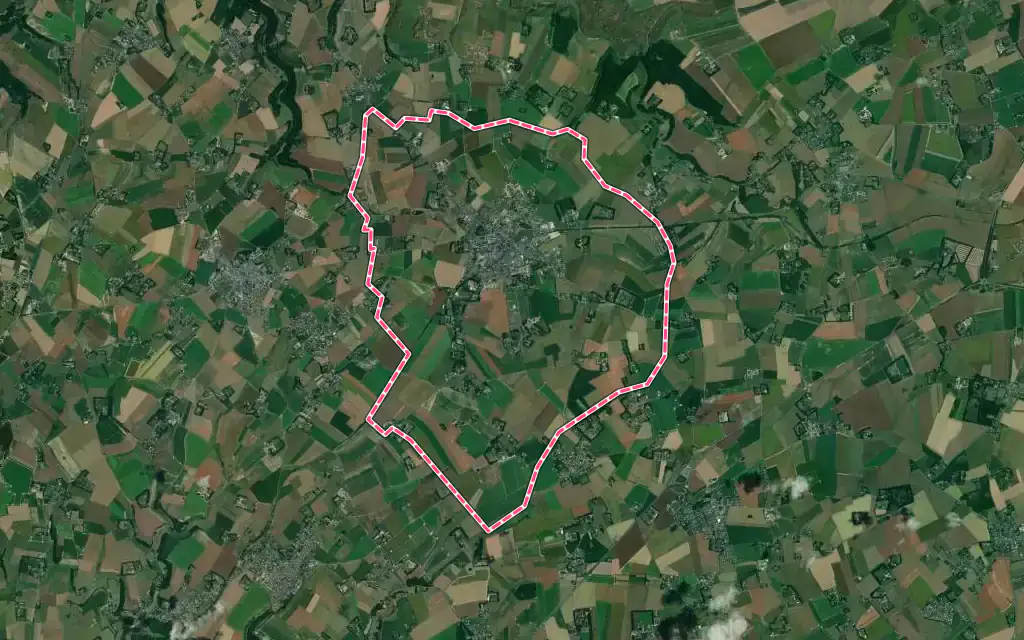 Vue satellite de Criquetot-l'Esneval avec ses contours administratifs