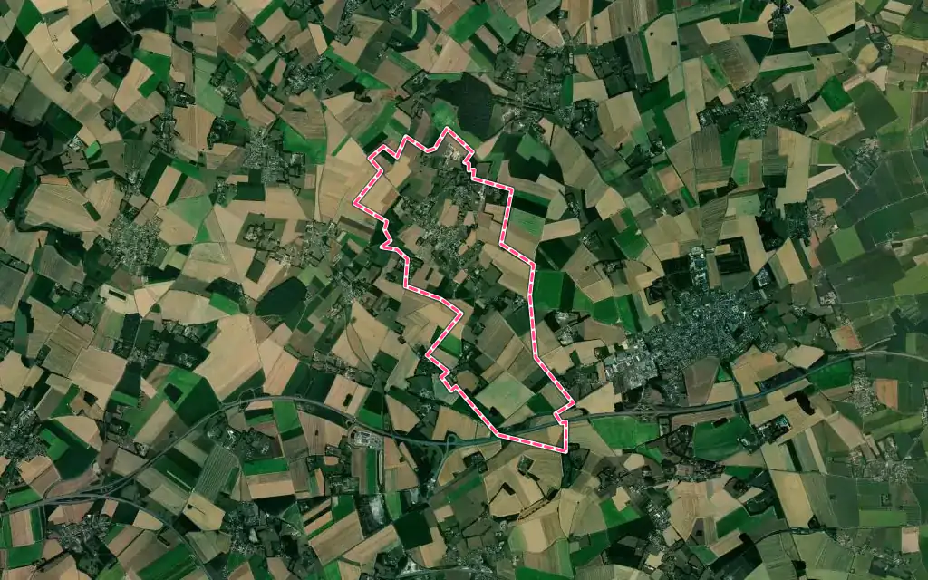 Vue satellite de Criquetot-sur-Ouville avec ses contours administratifs