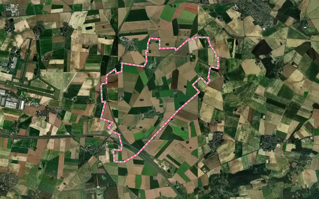 Vue satellite de Crisenoy avec ses contours administratifs