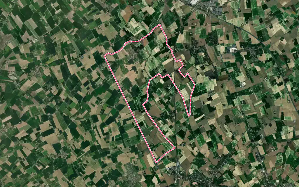 Vue satellite de Crochte avec ses contours administratifs