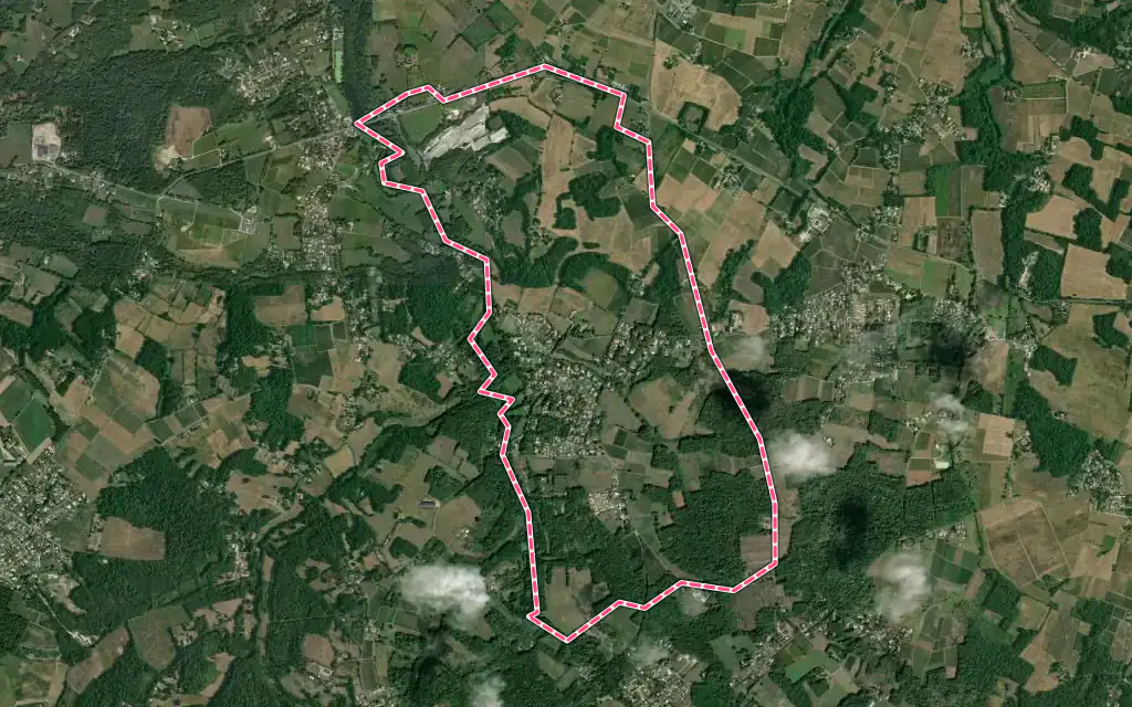 Vue satellite de Croignon avec ses contours administratifs