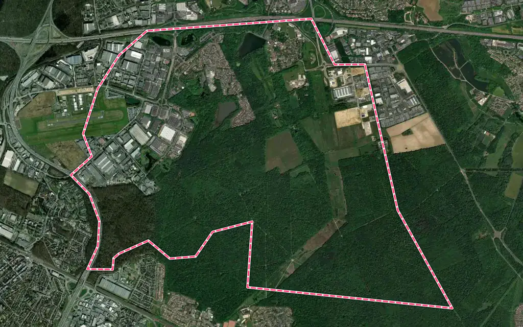 Vue satellite de Croissy-Beaubourg avec ses contours administratifs