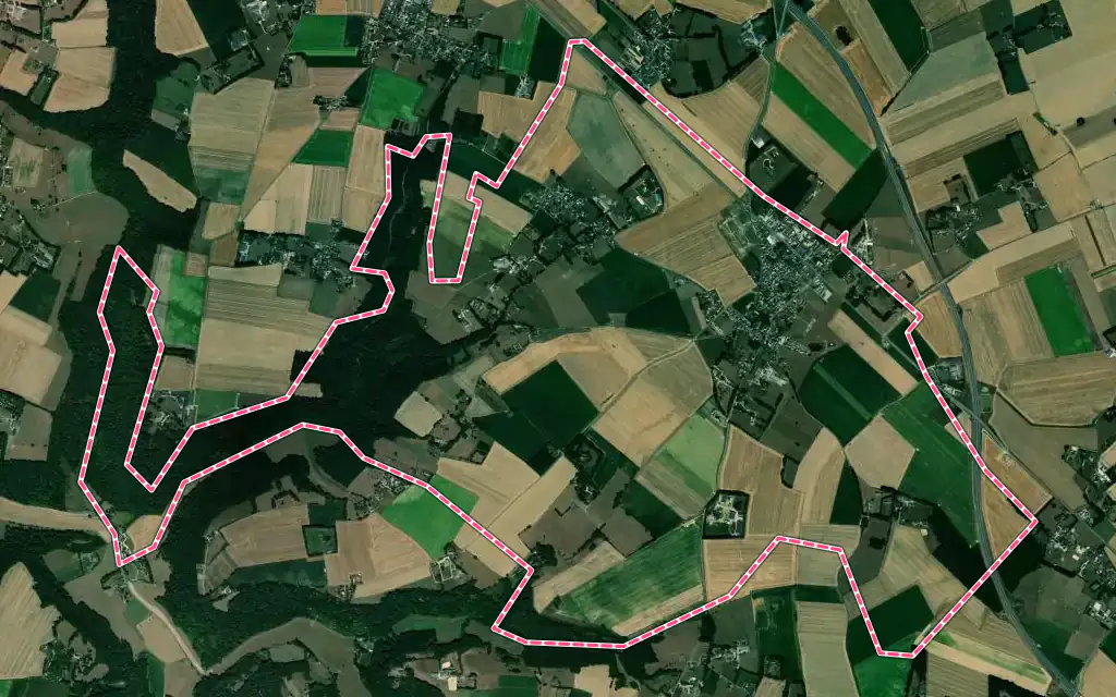 Vue satellite de Croix-Mare avec ses contours administratifs