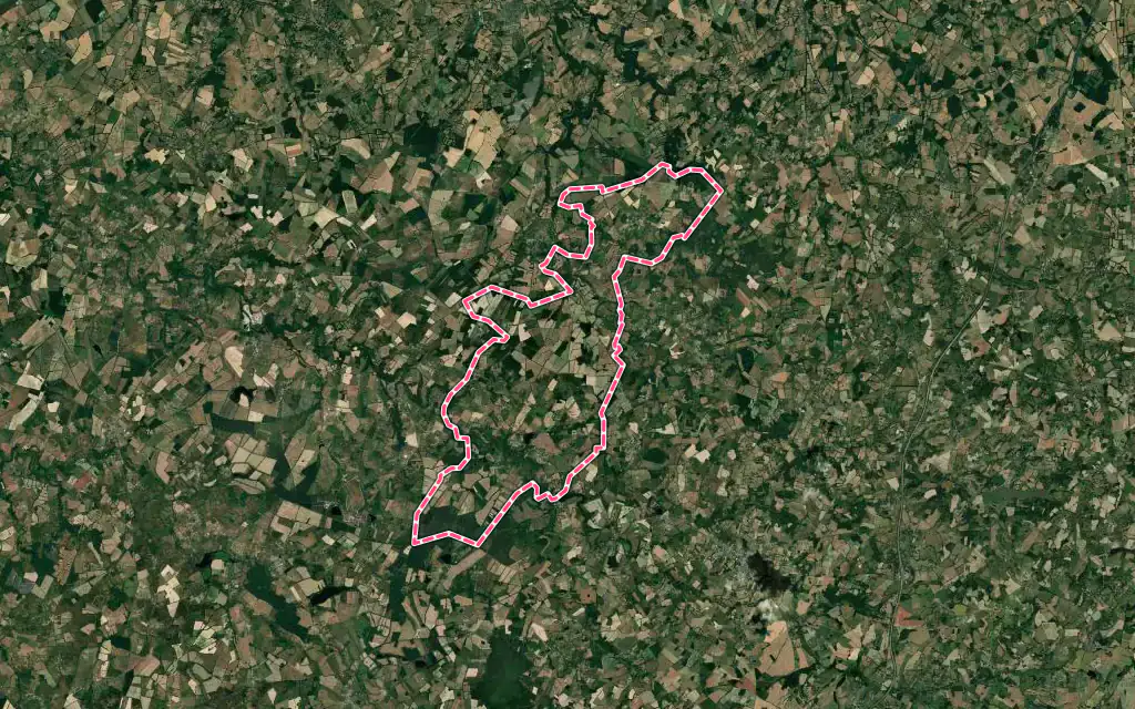 Vue satellite de Cromac avec ses contours administratifs