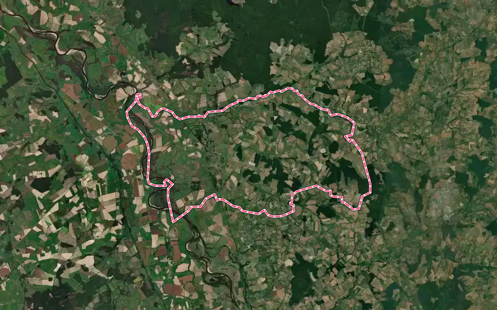 Vue satellite de Cronat avec ses contours administratifs