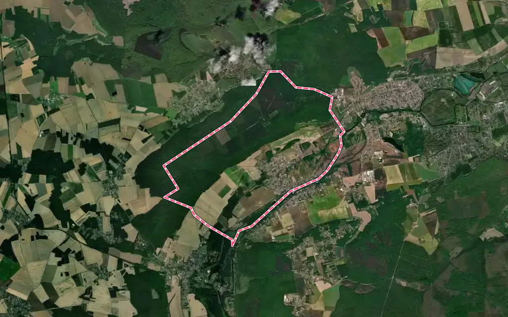 Vue satellite de Croth avec ses contours administratifs