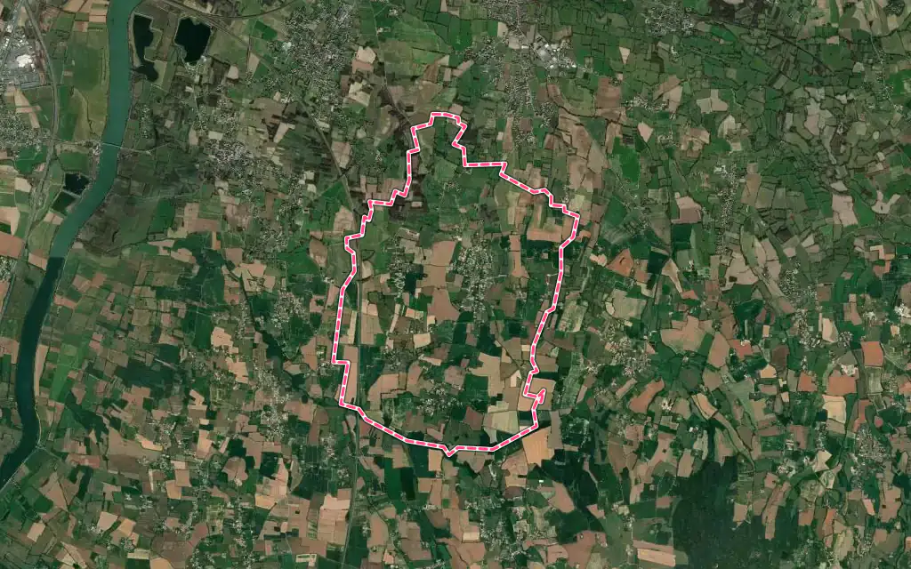 Vue satellite de Cruzilles-lès-Mépillat avec ses contours administratifs