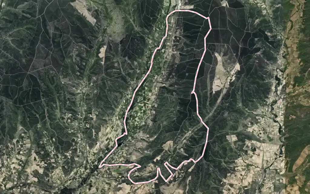 Vista satélite de Cubillas de Rueda con su contorno administrativo