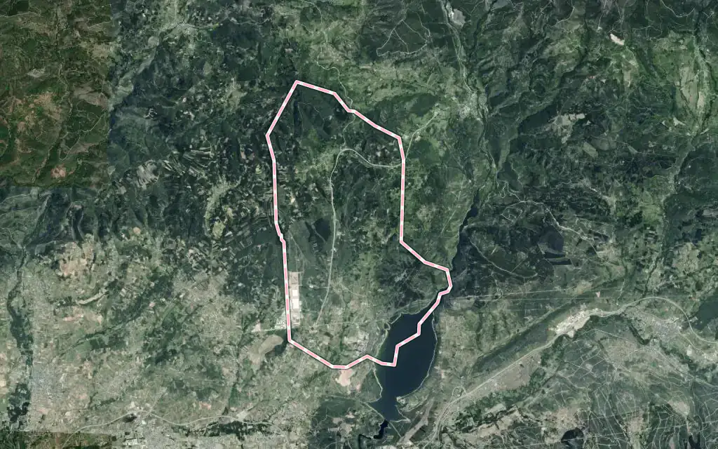 Vista satélite de Cubillos del Sil con su contorno administrativo