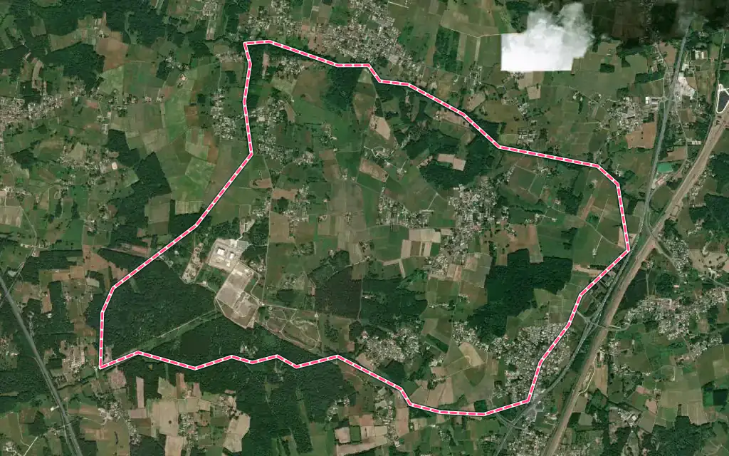 Vue satellite de Cubnezais avec ses contours administratifs