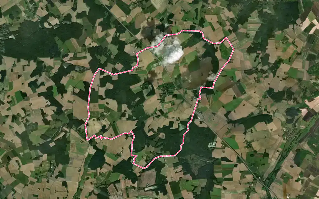 Vue satellite de Cudot avec ses contours administratifs