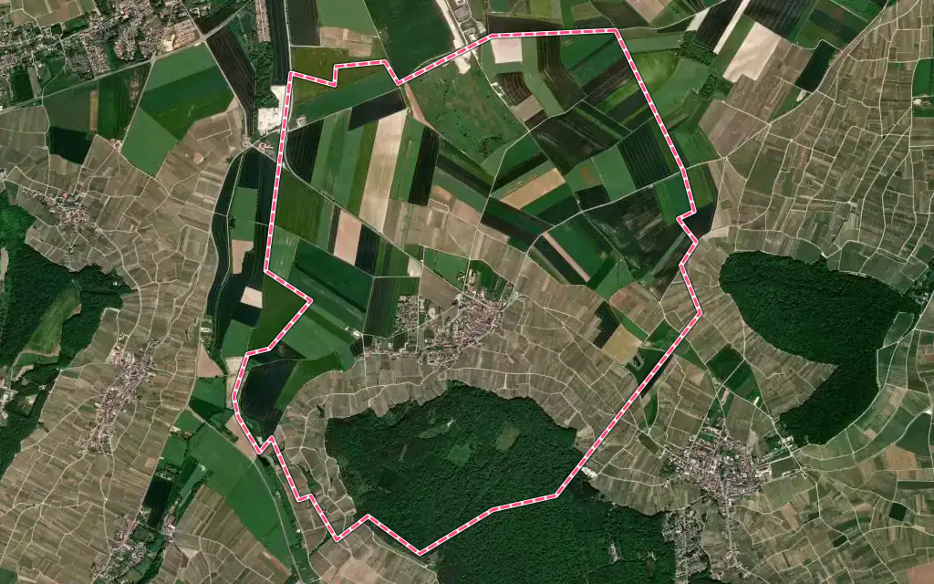 Vue satellite de Cuis avec ses contours administratifs