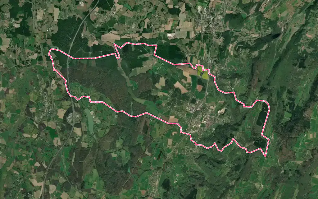 Vue satellite de Cuiseaux avec ses contours administratifs