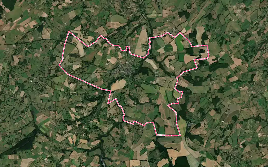 Vue satellite de Culan avec ses contours administratifs