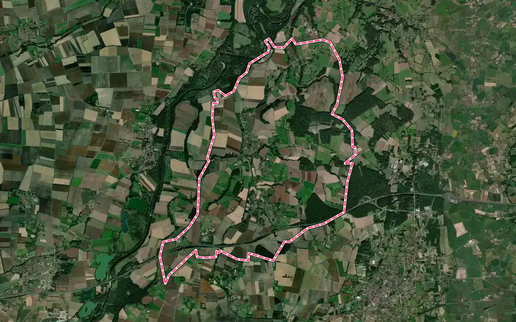 Vue satellite de Culhat avec ses contours administratifs