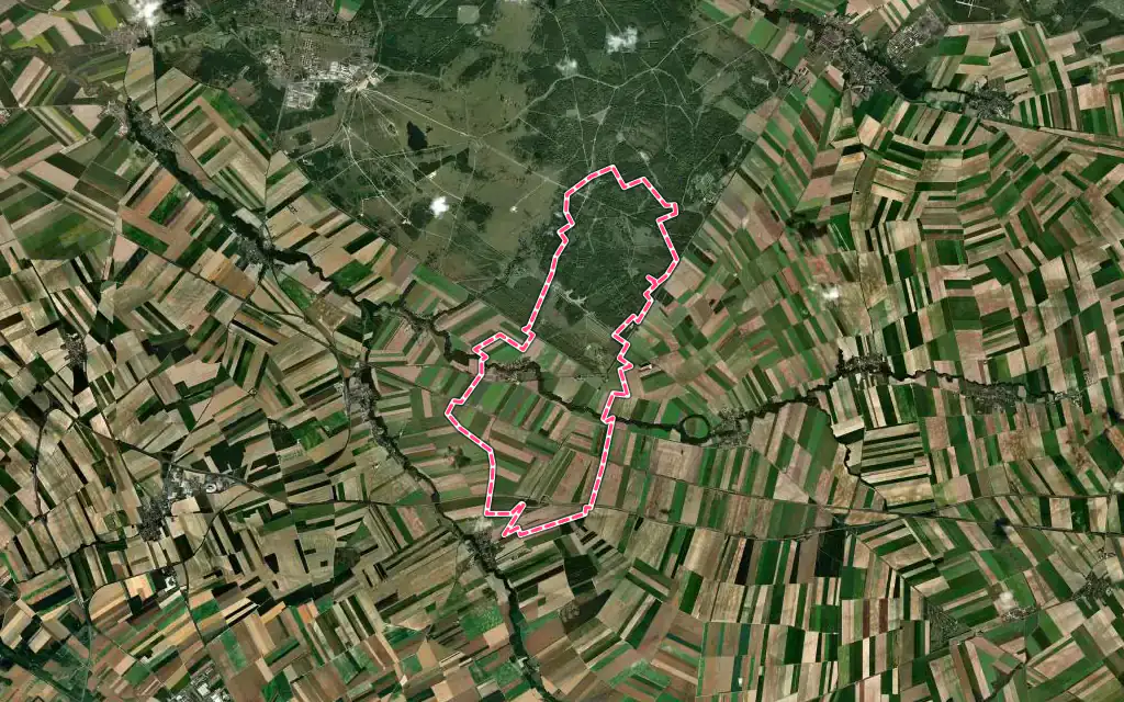 Vue satellite de Cuperly avec ses contours administratifs