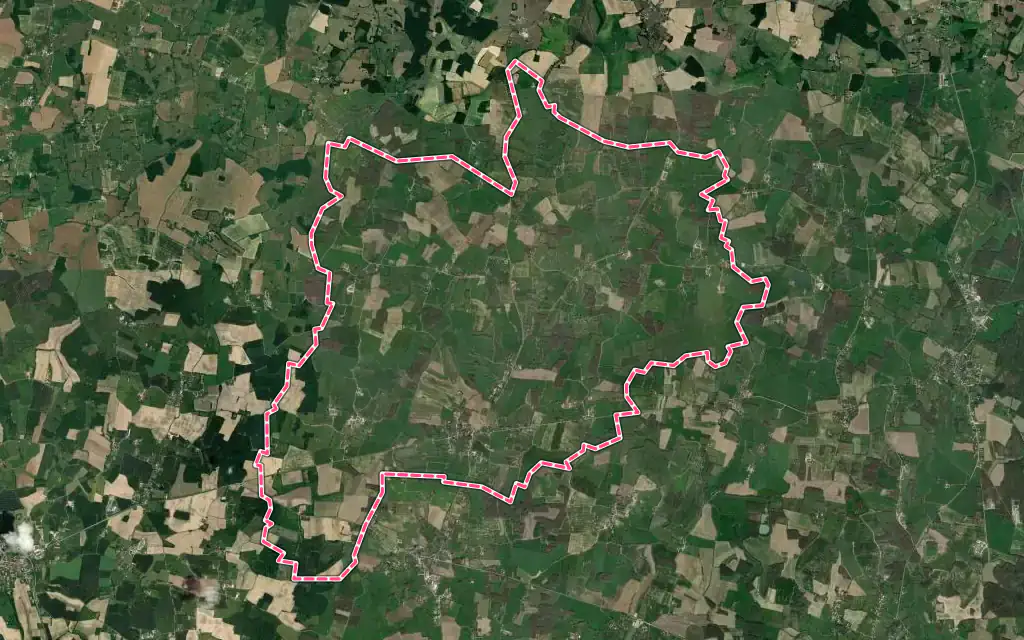 Vue satellite de Curciat-Dongalon avec ses contours administratifs
