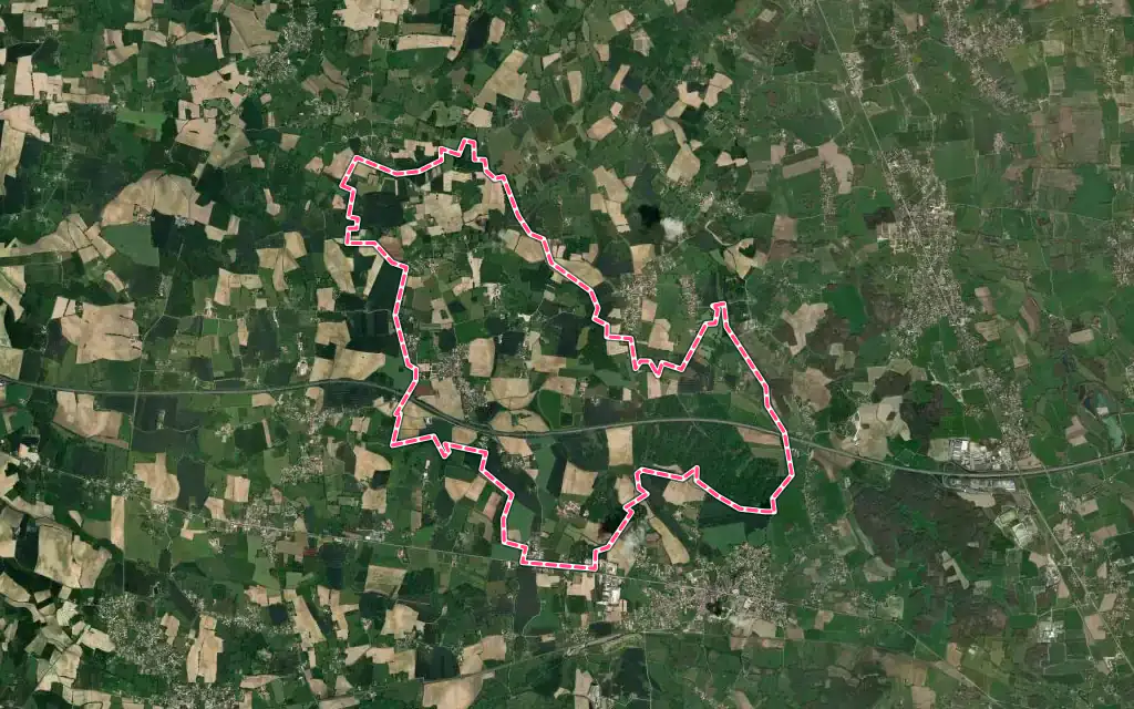 Vue satellite de Curtafond avec ses contours administratifs