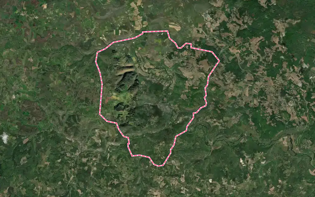Vue satellite de Daglan avec ses contours administratifs